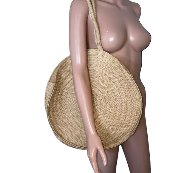 Cotton on Australia bag/purse beach bag large round straw woven Hamptons… - Picture 1 of 7
